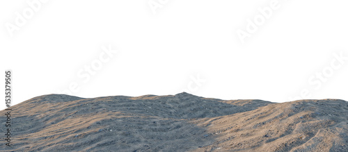 Rocky Terrain with Dry Earth and Rugged Landscape Features. 3D rendering.