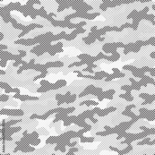 Abstract halftone background. Military camouflage effect dot seamless pattern texture. Dotted background as design element.
