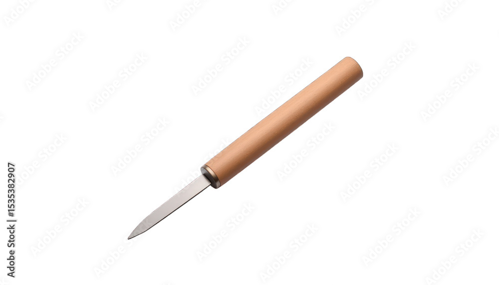 Naklejka premium Pocket knife with light beige handle on transparent background