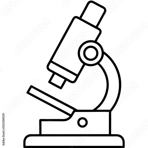 "Microscope Vector Illustration | Generative AI & Linocut Silhouette Design"