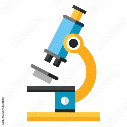 "Microscope Vector Illustration | Generative AI & Linocut Silhouette Design"