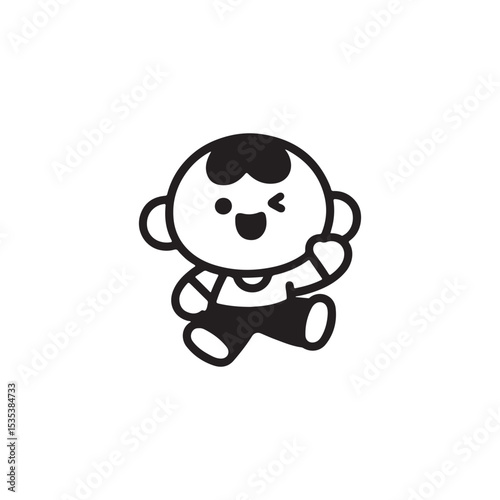 Cute cartoon boy illustration vector design