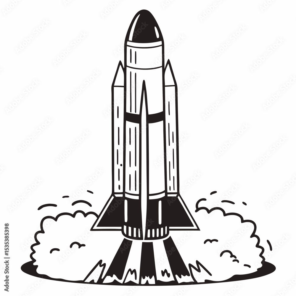 Obraz premium space rocket vector