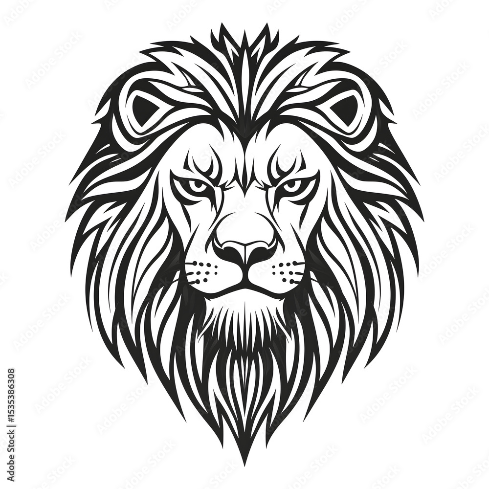Obraz premium Tribal lion head tattoo design