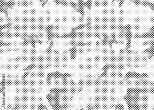 Abstract halftone background. Military camouflage effect dot seamless pattern texture. Dotted background as design element.