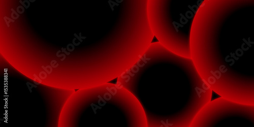 Shiny neon circles abstract background. Glowing neon transparent bubbles background. Red spherical particles. Neon glass shapes for your text or product presentation geometric background. 