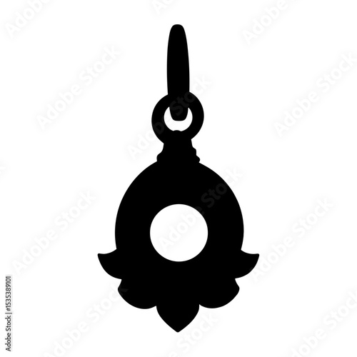 Silhouette of charm pendant with circular design, minimalist jewelry style