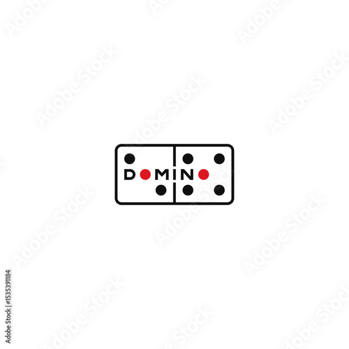Domino dice text logo design.