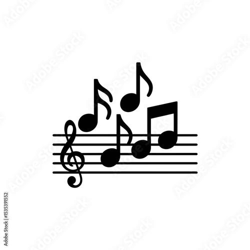 3D Musical Notes and Symbols – Quaver, Crotchet, and Minim Glyphs with Sharp, Flat, and Natural Accents on Staff, Clef, and Sheet Music Elements – Rhythm, Harmony, and Composition for Digital Audio