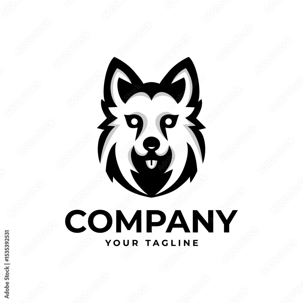 Fototapeta premium simple dog head logo minimalis