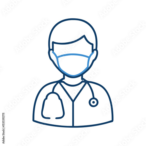 Doctor in a mask icon, ideal for representing healthcare professionals and safety practices in medical settings