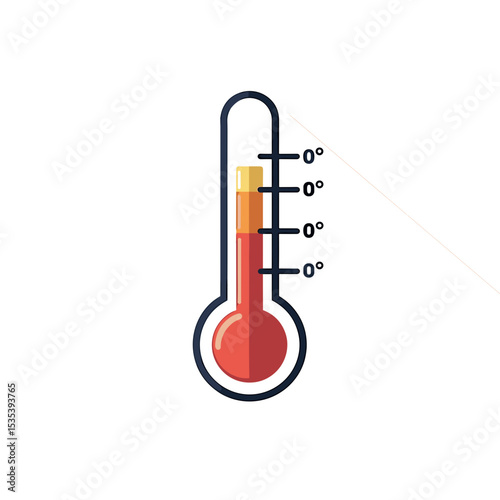 Thermometer with rising temperature levels isolated on white, for medical or scientific usage