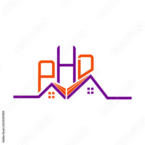 PHD Real State logo design, PHD simple and modern logo. PHD luxurious alphabet design