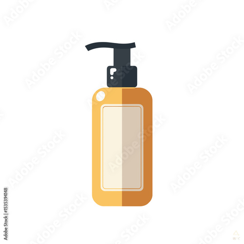 Lotion bottle dispenser, yellow container, for cosmetic use