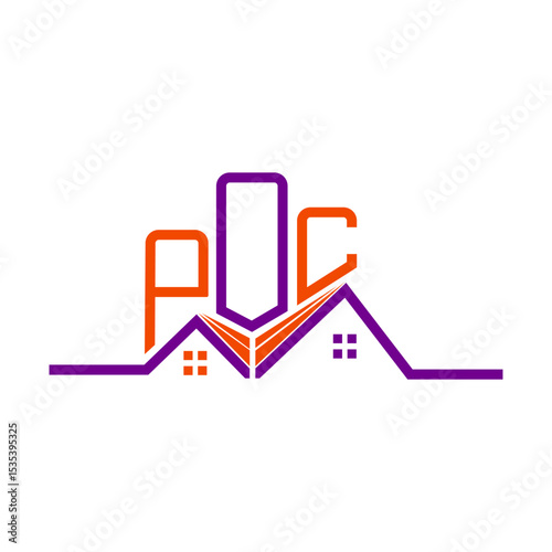 POC Real State logo design, POC simple and modern logo. POC luxurious alphabet design