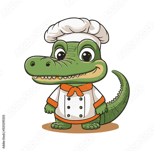 Cute Crocodile in a chef costume