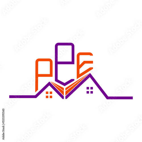 PPE Real State logo design, PPE simple and modern logo. PPE luxurious alphabet design