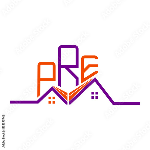 PRE Real State logo design, PRE simple and modern logo. PRE luxurious alphabet design