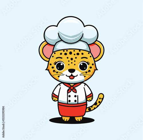 Cute Cheetah in a chef costume
