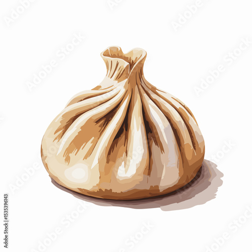 Watercolor Steamed Dumpling with Soft Pleats