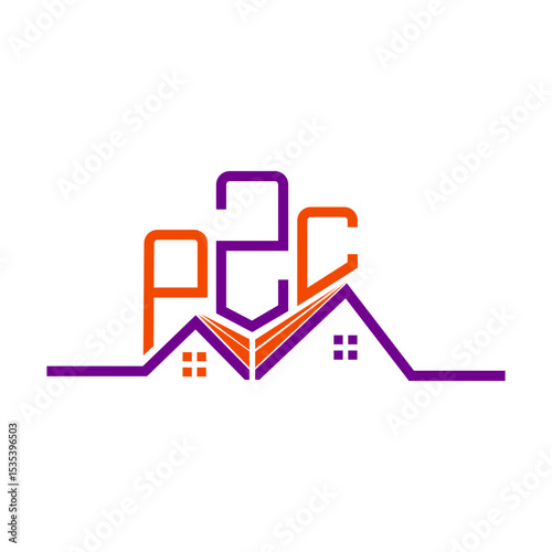 PZC Real State logo design, PZC simple and modern logo. PZC luxurious alphabet design