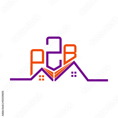 PZB Real State logo design, PZB simple and modern logo. PZB luxurious alphabet design