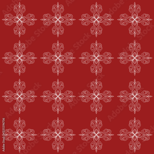 Red batik flower pattern