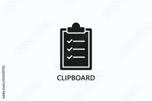 Clipboard Icon Or Logo Isolated Illustration