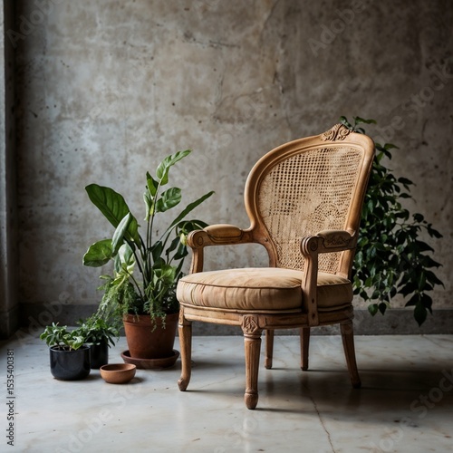 A chair made with plant