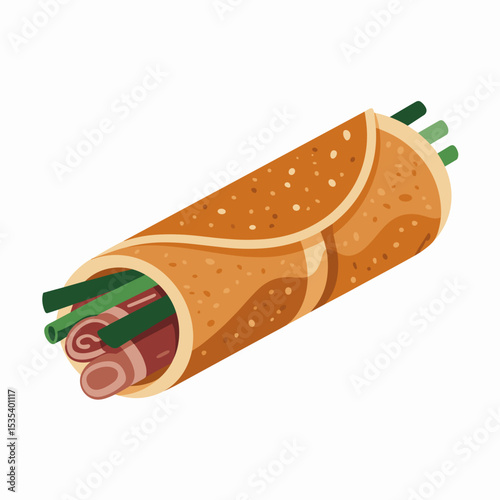 Peking Duck Pancake Roll with Spring Onions