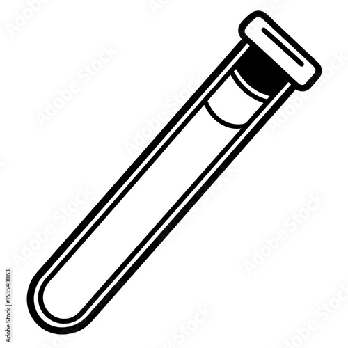 Test Tube Vector | Generative AI & Linocut Silhouette Science Design