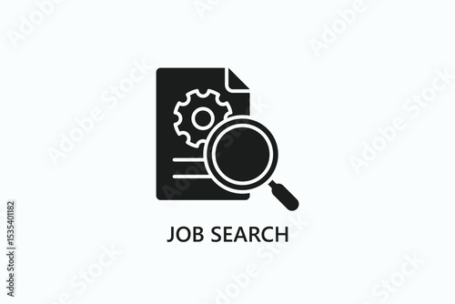 Job Search Icon Or Logo Isolated Illustration