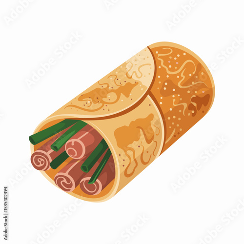 Peking Duck Pancake Roll with Spring Onions