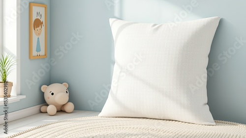 Kids Room Pillow Cover Template - Graphic Design Mockup