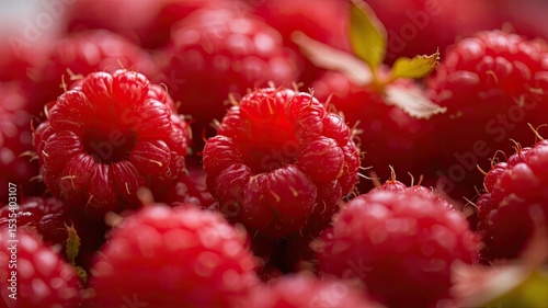 Macro Shot of Delicious Raspberries
