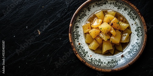 Old Ceramic Plate with Salted Lard