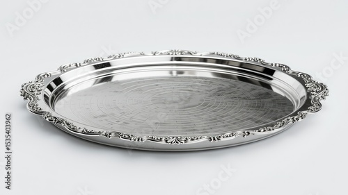 Polished Silver Tray, Cut Out for Design Projects