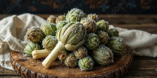 Raw Baby Artichoke Buds Ready for Cooking