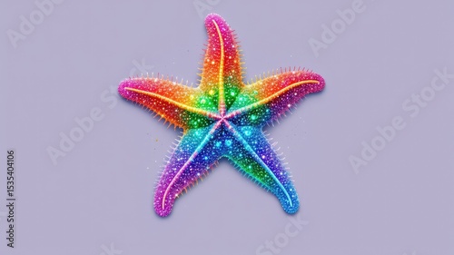 Rainbow Starfish Graphic for Creative Projects