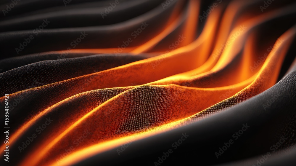 Obraz premium Close-up view of flowing fabric with warm hues.