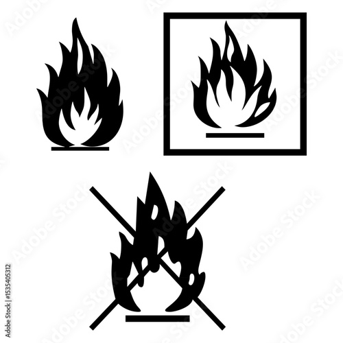 FLAMEABLE ICON VECTOR SIGN