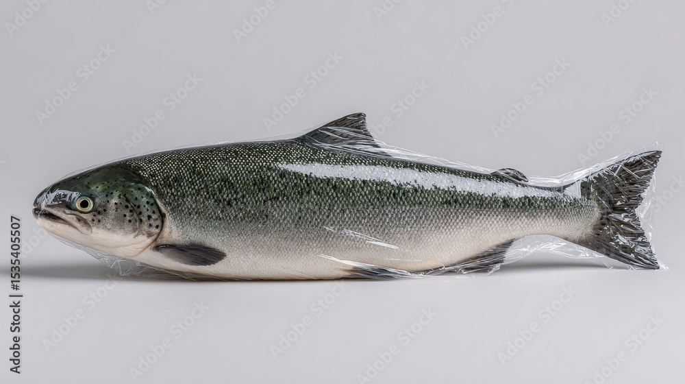 Obraz premium Abstract representation of fish in plastic waste environmental awareness studio setting conceptual imagery