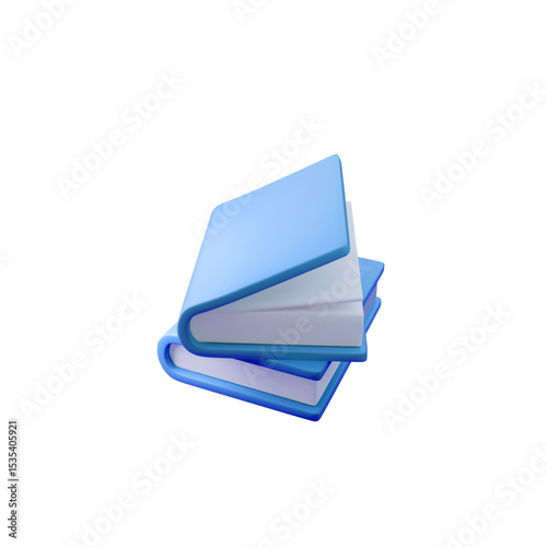 3d Vector illustration of an open blue book, perfect for educational content, e-learning platforms, and reading-related projects. Ideal for creative web design and academic media.