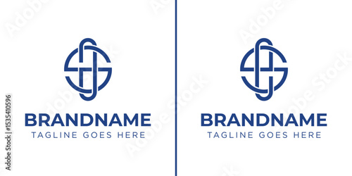 letters SA and SE Monogram Saturn Logo, suitable for any business with AS SA ES SE initials