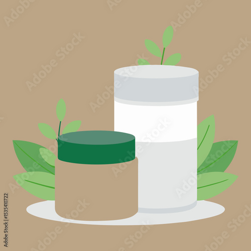 Vector art illustration of skin care or cosmetic products