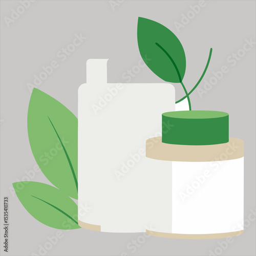 Vector art illustration of skin care or cosmetic products