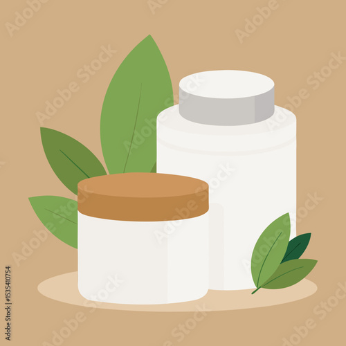 Vector art illustration of skin care or cosmetic products