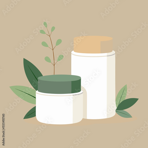 Vector art illustration of skin care or cosmetic products