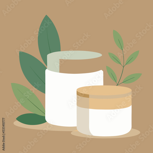 Vector art illustration of skin care or cosmetic products