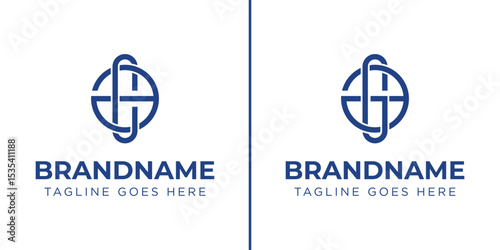 Letters AC and AG Monogram Saturn Logo, suitable for any business with AC CA AG GA initials